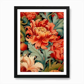 Russian Floral Wallpaper Art Print