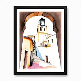 Watercolor Sketch Of An Alleyway Art Print