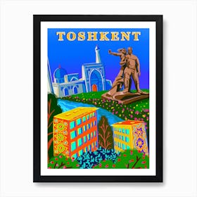 Tashkent city travel poster. Uzbekistan Art Print