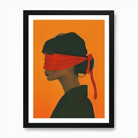 Blindfolded Woman Art Print