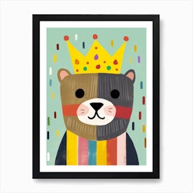 Little Otter 4 Wearing A Crown Art Print