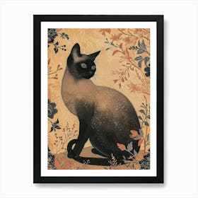 Siamese Cat Japanese Illustration 4 Art Print