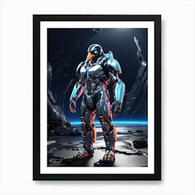 Penguin In Cyborg Body #2 Art Print