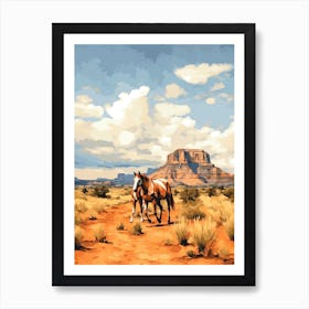 Horses Painting In Arizona Desert, Usa 4 Art Print