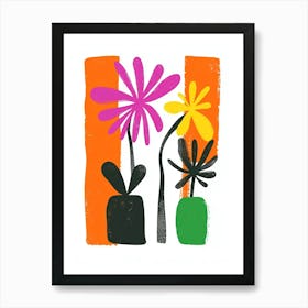 Flowers In Pots Art Print