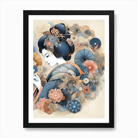 Japan Traditional Geisha Illustration By Ad 79 Affiche