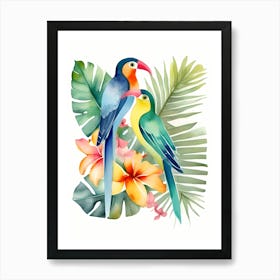 Tropical Bird Friends2 Art Print