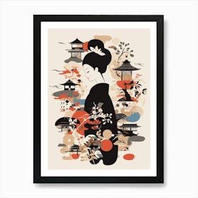 Japanese Calligraphy Illustration 10 Art Print