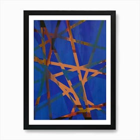 Tangled - Blue Tan Art Print