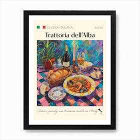 Trattoria Dell Alba Trattoria Italian Poster Food Kitchen Art Print