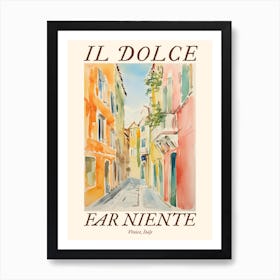 Il Dolce Far Niente Venice, Italy Watercolour Streets 1 Poster Art Print