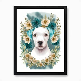 Floral Afador Dog Watercolor (8) Art Print