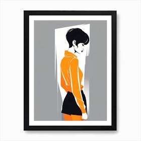 Contemporary Woman in Orange Art Print