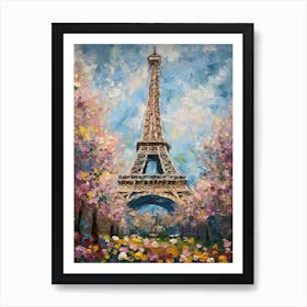 Eiffel Tower Paris France Monet Style 14 Art Print