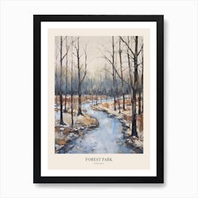 Winter City Park Poster Forest Park Portland United States 4 Art Print