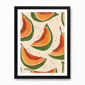 Papaya Pattern Illustration 2 Art Print