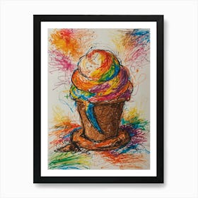 Ice Cream Cone 100 Art Print