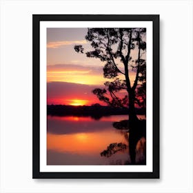 Sunset Over Lake 39 Art Print