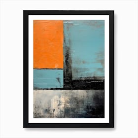 Orange And Teal Abstract Painting 2 Art Print