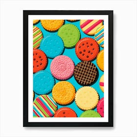 Retro Colourful Cookies Pop Art Inspired Art Print