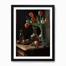 Tulips And Oranges, Still life, Printable Wall Art, Still Life Painting, Vintage Still Life, Still Life Print, Gifts, Vintage Painting, Vintage Art Print, Moody Still Life, Kitchen Art, Digital Download, Personalized Gifts, Downloadable Art, Vintage Prints, Vintage Print, Vintage Art, Vintage Wall Art, Oil Painting, Housewarming Gifts, Neutral Wall Art, Fruit Still Life, Personalized Gifts, Gifts, Gifts for Pets, Anniversary Gifts, Birthday Gifts, Gifts for Friends, Christmas Gifts, Gifts for Boyfriend, Gifts for Wife, Gifts for Mom, Gifts for Husband, Gifts for Her, Custom Portrait, Gifts for Girlfriend, Gifts for Him, Gifts for Sister, Gifts for Dad, Couple Portrait, Portrait From Photo, Anniversary Gift Art Print