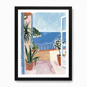 Travel Poster Happy Places Positano 1 Art Print