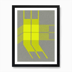 Yellow Plaid Stripes Art Print