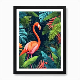 Greater Flamingo Kenya Tropical Illustration 6 Art Print