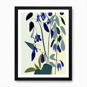 Virginia Bluebells Wildflower Modern Muted Colours Art Print