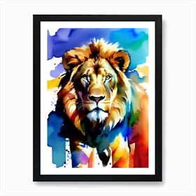 Lion Watercolor Painting 1 Art Print