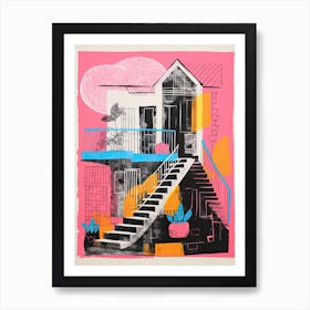 A House In Cape Town, Abstract Risograph Style 1 Art Print