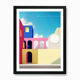 Colorful Buildings — Minimalistic travel posters, Boho travel art, aesthetic poster Art Print