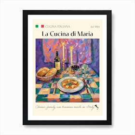 La Cucina Di Maria Trattoria Italian Poster Food Kitchen Art Print