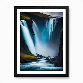 Langisjór Waterfall, Iceland Nat Viga Style (2) Art Print