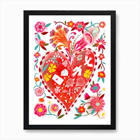 Valentine Big Hearted Milagros Art Print