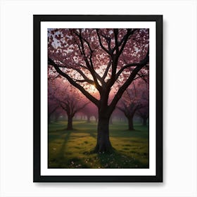 Cherry Blossoms At Sunrise Art Print