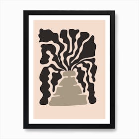 Neutral Abstract Pottery plant Art Print