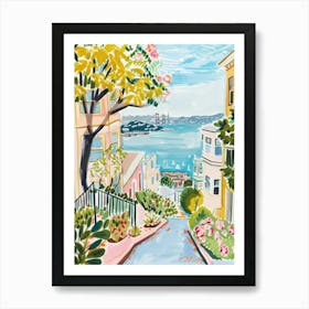 Travel Poster Happy Places San Francisco 4 Art Print