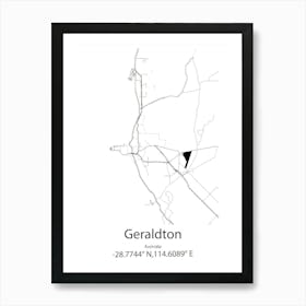 Geraldton,Australia Minimalist Map Art Print