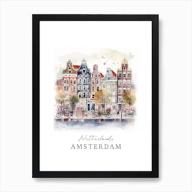 Netherlands, Amsterdam Storybook 2 Travel Poster Watercolour Art Print