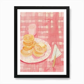 Pink Breakfast Food Crumpets 3 Art Print