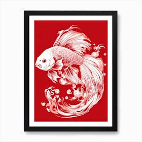 Chinese Betta Fish Art Print