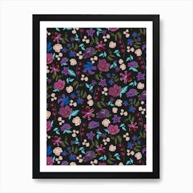 Brushed Meadow Florals Art Print