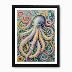 Whimsical Rainbow Octopus Art Print