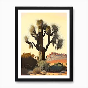 Herbert S Joshua Tree Vintage Botanical Line Drawing  (4) Art Print