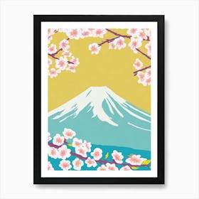 Cherry Blossoms Framing Mount Fuji Art Print