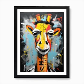 Giraffe Basquiat style Art Print