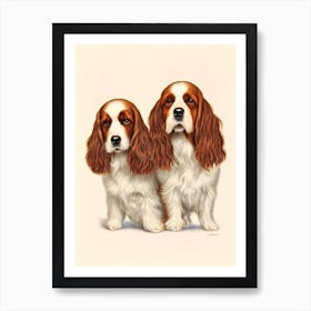 Spaniels (Clumber) Illustration Art Print