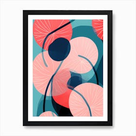 Lotus Leaves Flat art, calming tones of Blue, pink& teal, home and office decor, 1266 Art Print