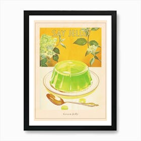 Retro Bright Green Jelly Vintage Cookbook Inspired 1 Poster Art Print